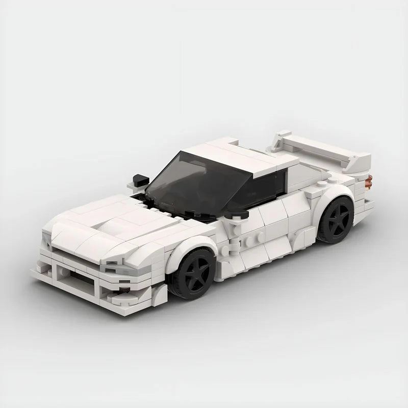 Nissan Silvia S14|White brick model - front angle view - TheBrickTube