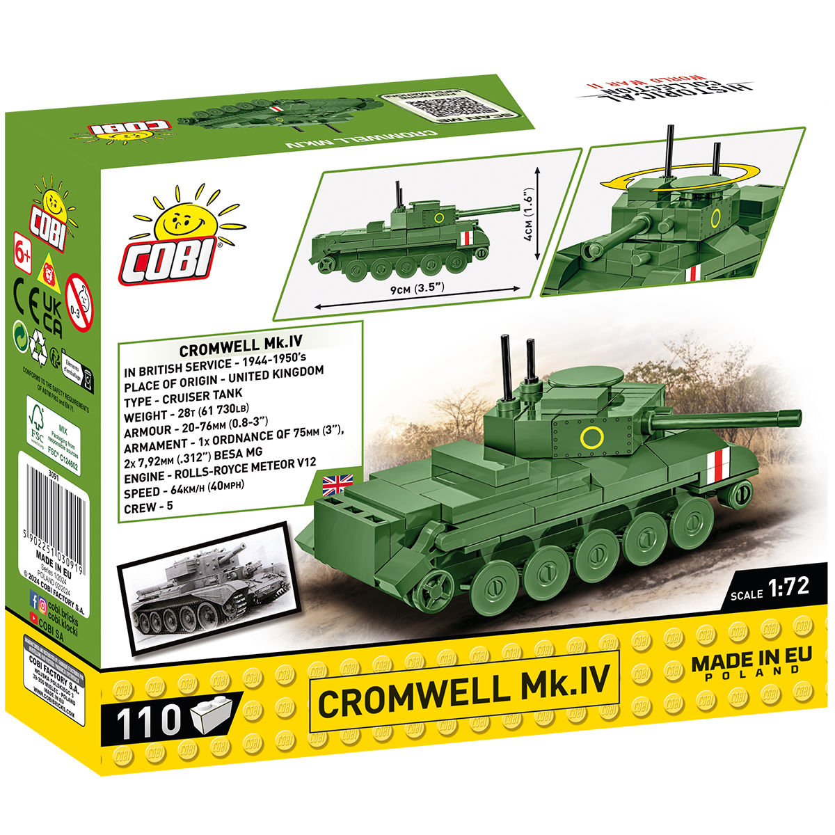 Cromwell Mk. IV Tank 1:72 Scale Building Set - Image 2 of 6 | TheBrickTube