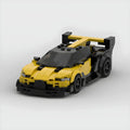 Bugatti Vision GT|Yellow brick model - front angle view - TheBrickTube