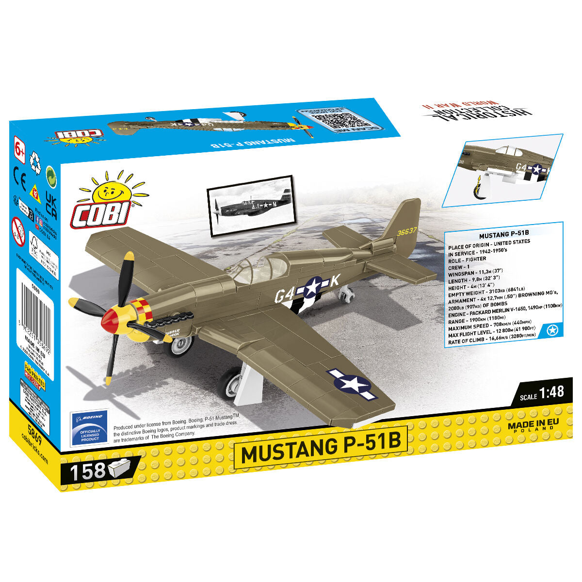 Mustang P-51B Fighter Building Set - Image 2 of 6 | TheBrickTube