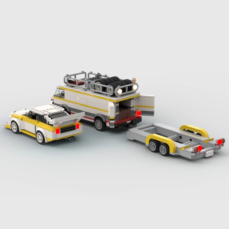 Audi Sport Quattro Transporter brick model - detail close-up - TheBrickTube