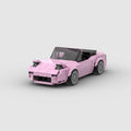 Mazda MX5 NA/Miata Pink brick model - front angle view - TheBrickTube