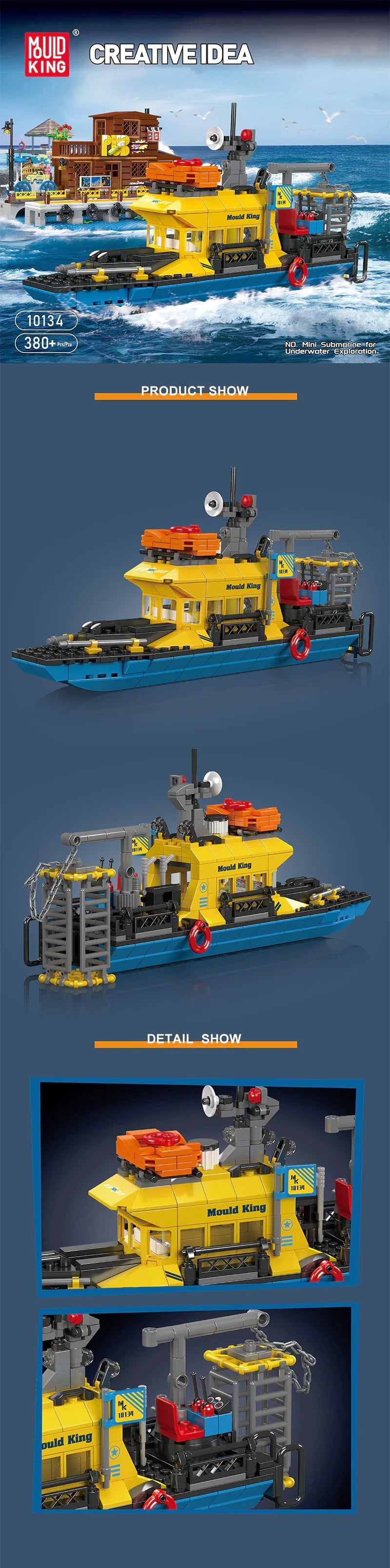 MouldKing 10134 Mini Underwater Exploration Ship City - Image 7 of 8 | TheBrickTube