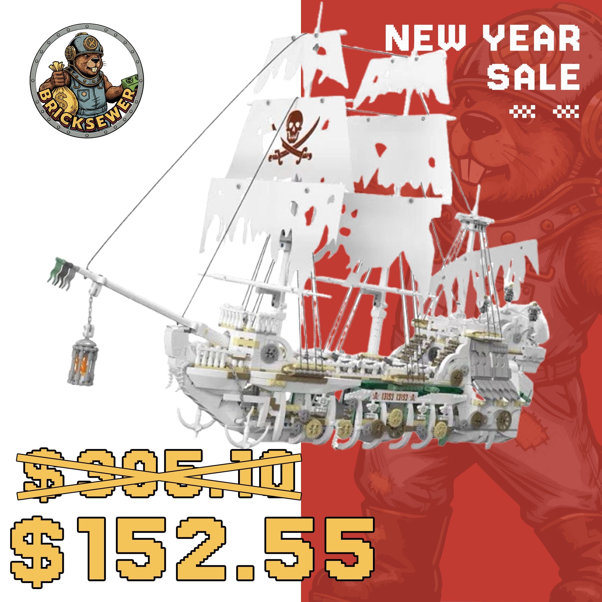 13193 Styx Pirate Ship Building Model Set | 3,769 Pcs | Ship Building Blocks - Main Image | TheBrickTube