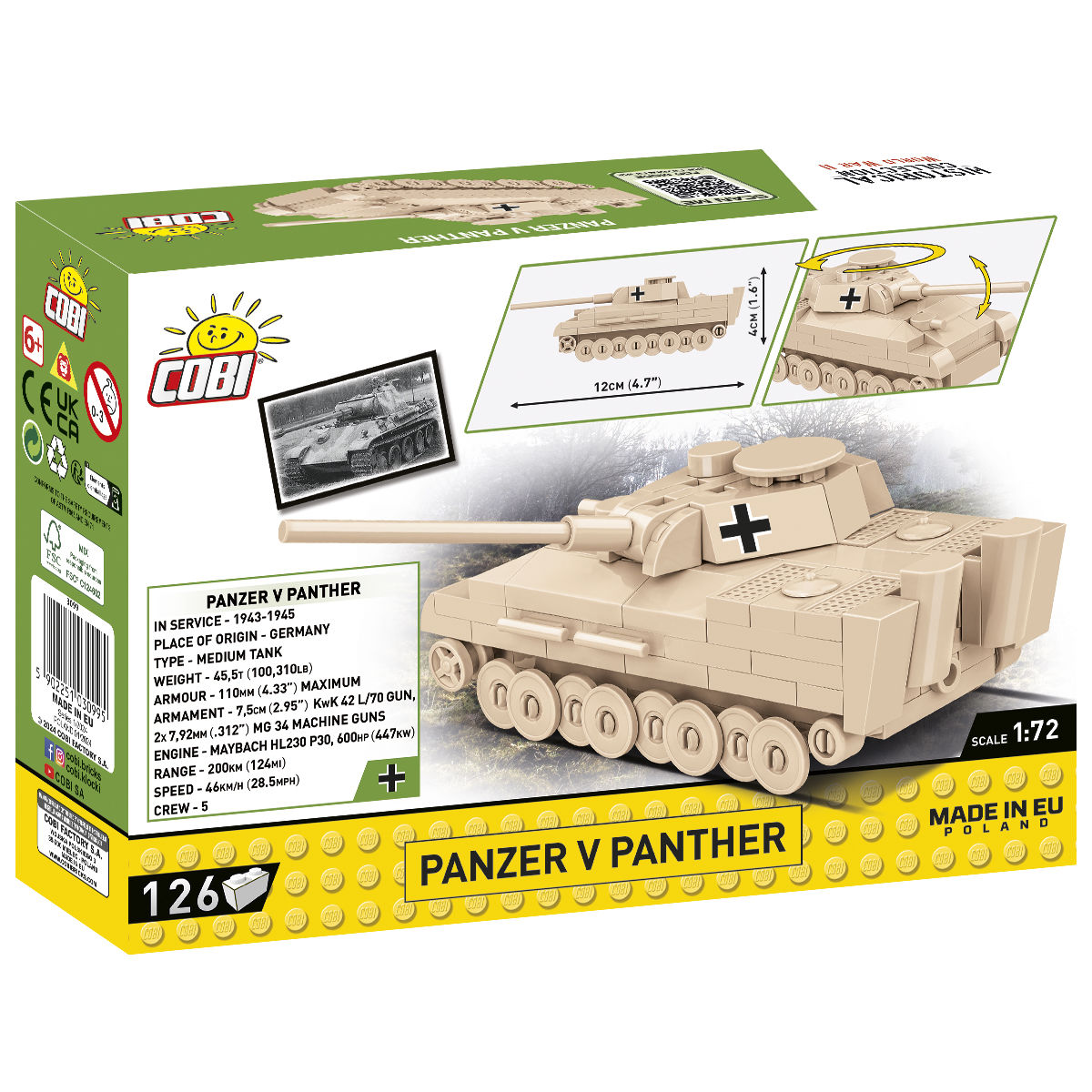 Panzer V Panther Tank 1:72 Scale Building Set - Image 2 of 6 | TheBrickTube