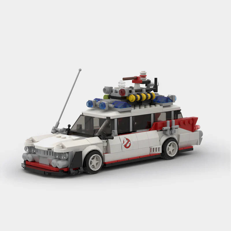 Cadillac Miller-Meteor|ECTO-1 Ghostbusters brick model - rear angle view - TheBrickTube