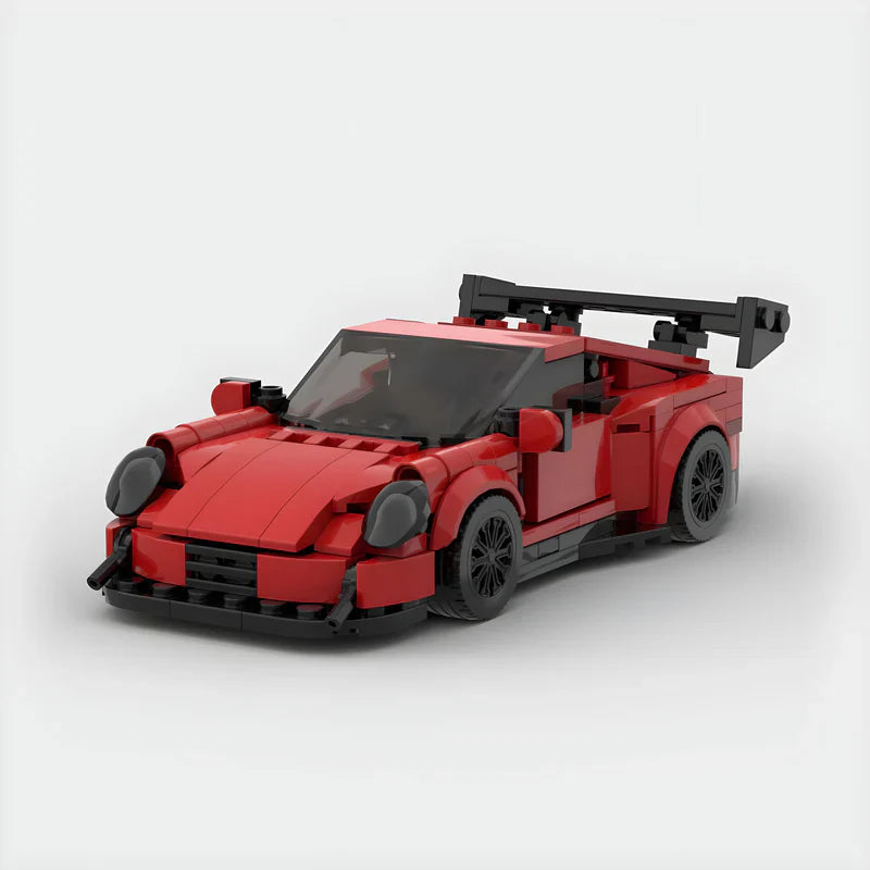 Porsche 911 GT3RS|Red brick model - front angle view - TheBrickTube