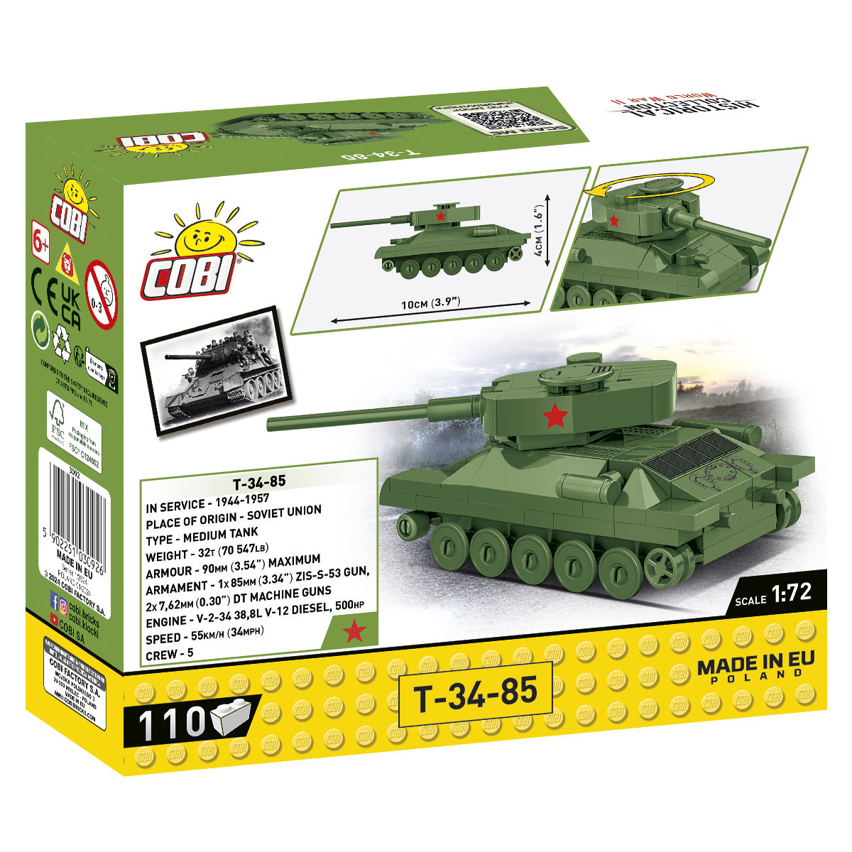 T-34-85 Tank 1:72 Scale Building Set - Image 2 of 6 | TheBrickTube