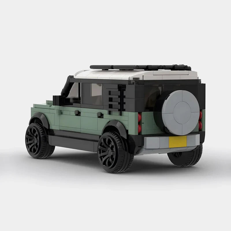 Land Rover Defender brick model - side profile view - TheBrickTube