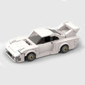 Porsche 935 K3 brick model - front angle view - TheBrickTube