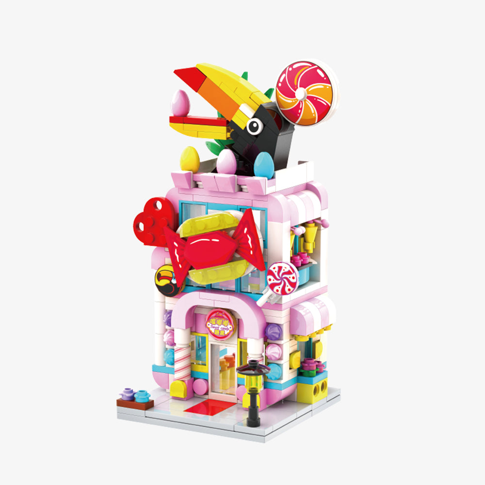 Food Street Series Candy Shop 56004 | Brick Building Set - Main Image | TheBrickTube
