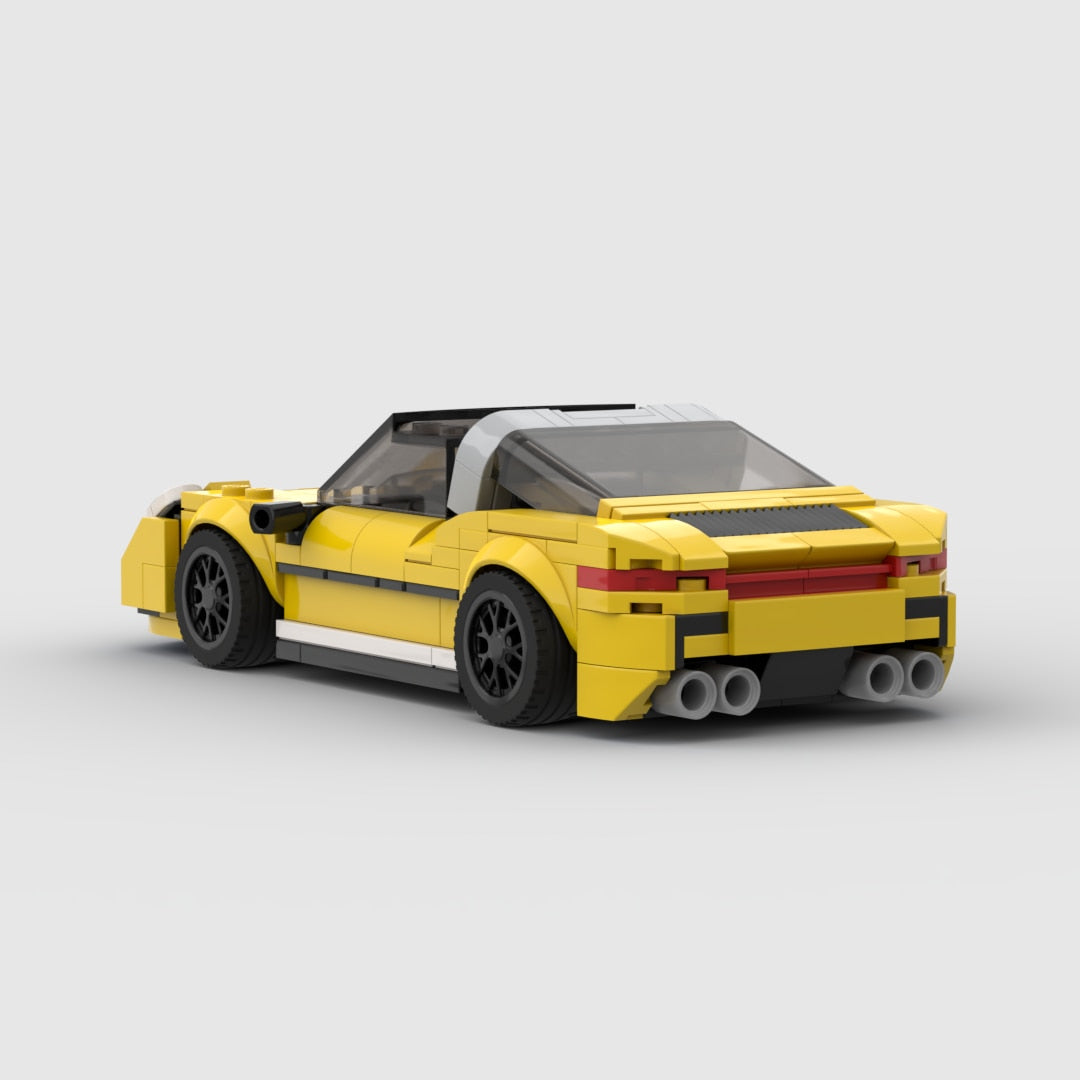 Porsche 911 Targa|Yellow brick model - rear angle view - TheBrickTube