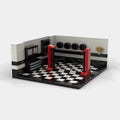 Tuning Garage brick model - front angle view - TheBrickTube