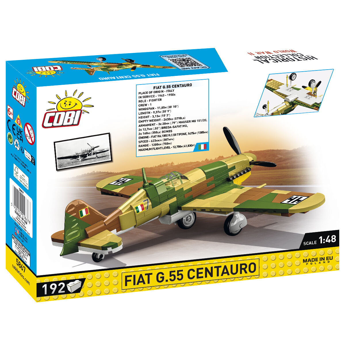 Fiat G.55 Centauro Fighter Building Set - Image 2 of 6 | TheBrickTube
