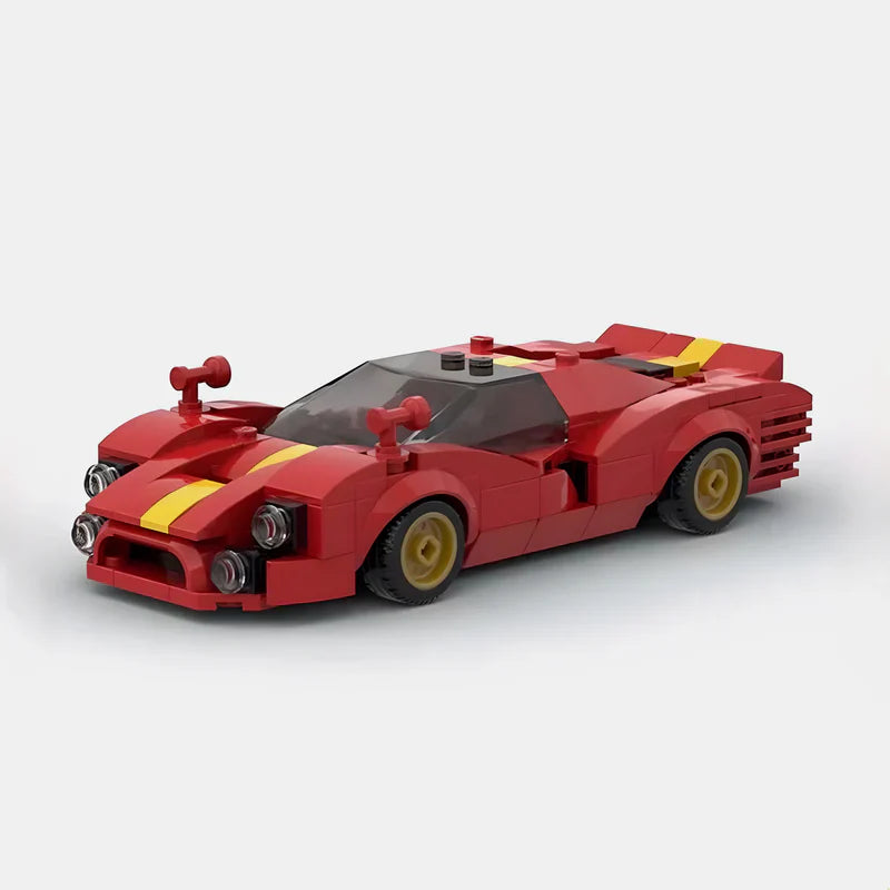 Ferrari 330 P4 brick model - front angle view - TheBrickTube