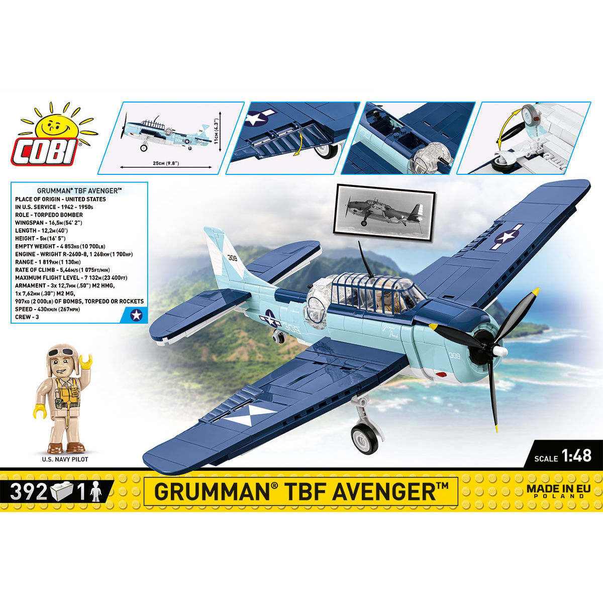 Grumman TBF Avenger Torpedo Bomber Building Set - Image 4 of 6 | TheBrickTube