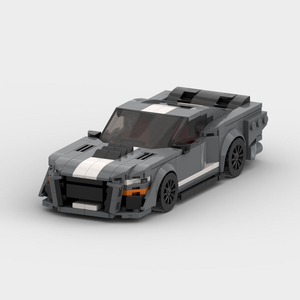 Ford Mustang Shelby GT500 brick model - front angle view - TheBrickTube