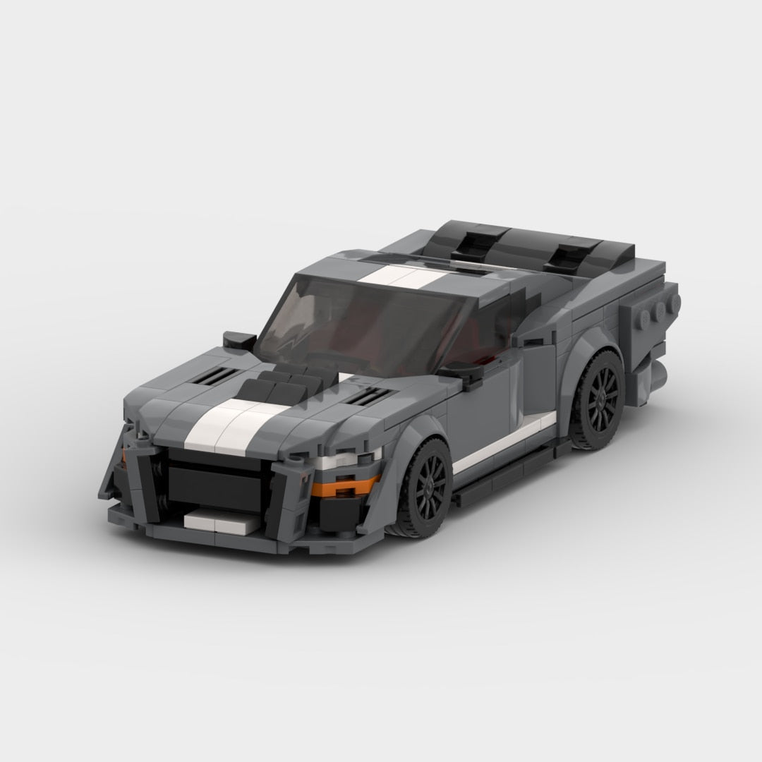 Ford Mustang Shelby GT500 brick model - front angle view - TheBrickTube