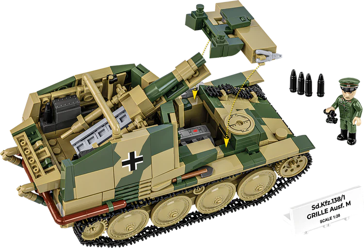 Sd.Kfz. 138/1 Grille Ausf. M Self-Propelled Artillery Building Set - Image 4 of 6 | TheBrickTube