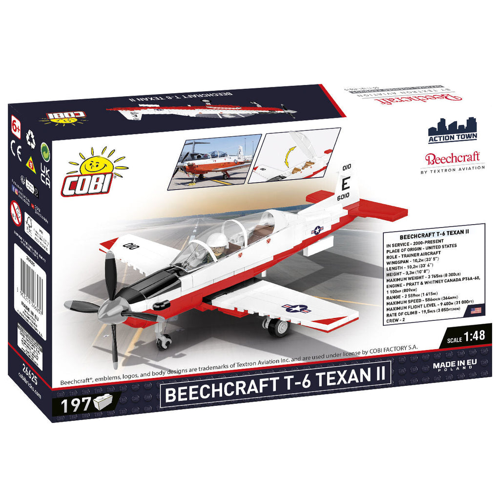 Beechcraft T-6 Texan II Turboprop Red/White Building Set - Image 2 of 6 | TheBrickTube