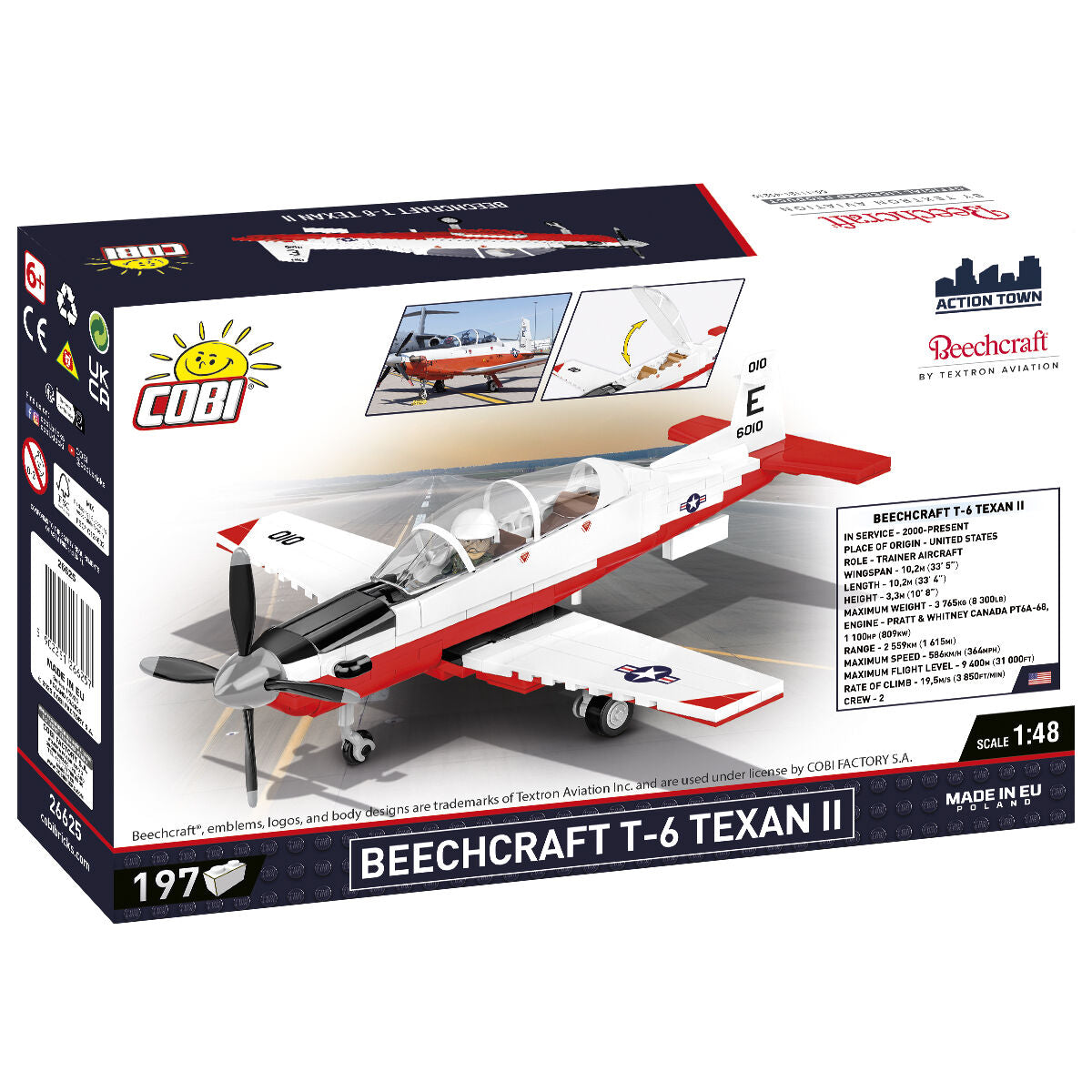 Beechcraft T-6 Texan II Turboprop Red/White Building Set - Image 2 of 6 | TheBrickTube
