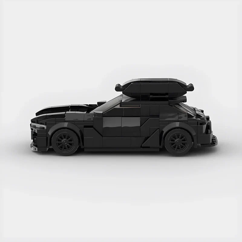 Audi RS6|Black brick model - rear angle view - TheBrickTube