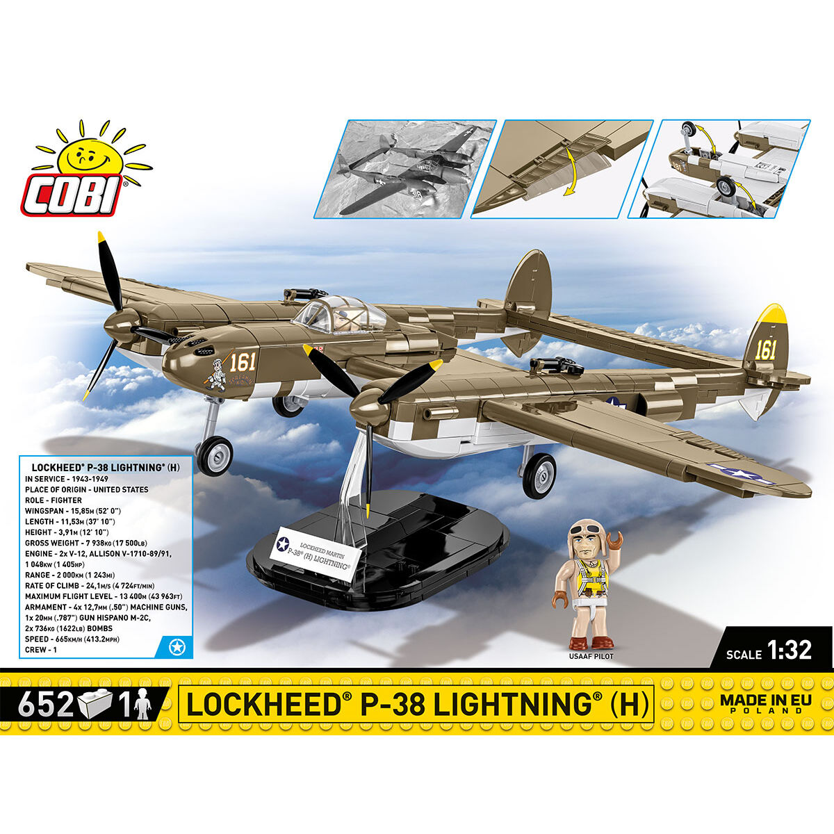 Lockheed P-38 Lightning (H) Fighter Building Set - Image 4 of 6 | TheBrickTube