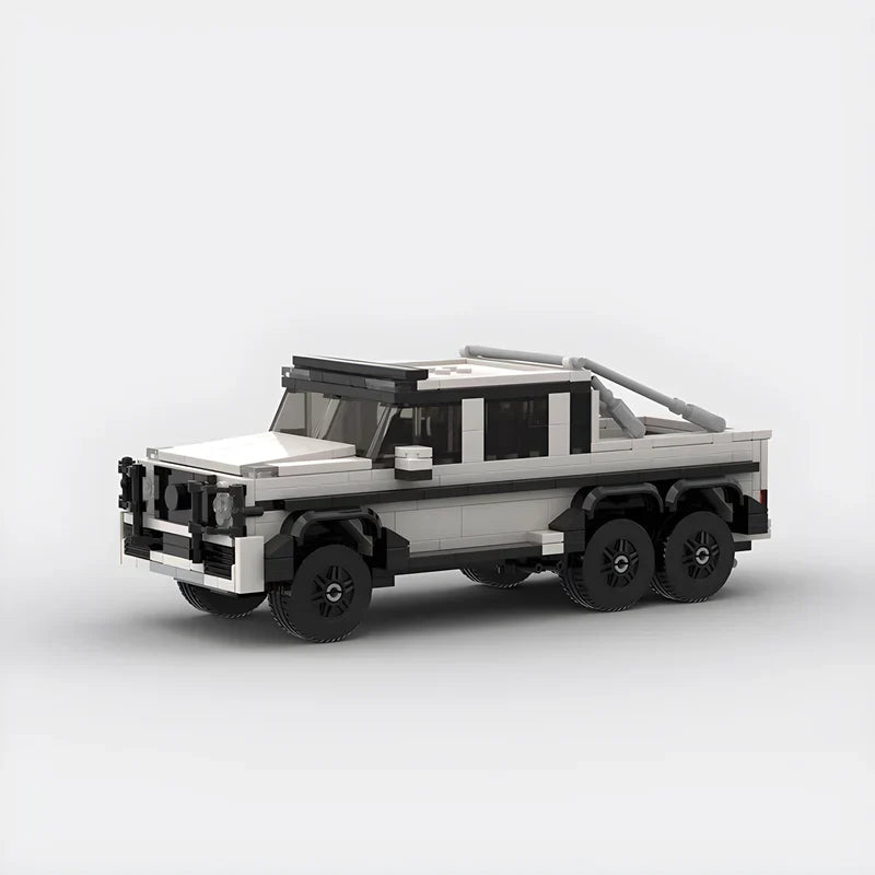 Mercedes-Benz G63 6x6 G Wagon brick model - front angle view - TheBrickTube