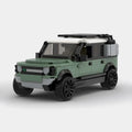 Land Rover Defender brick model - front angle view - TheBrickTube
