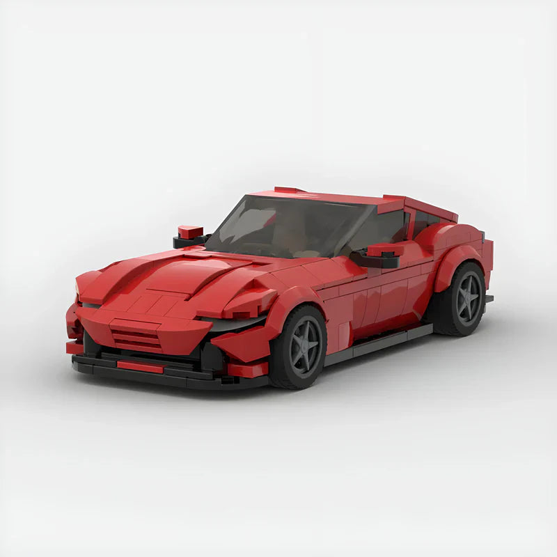 Ferrari Roma brick model - front angle view - TheBrickTube