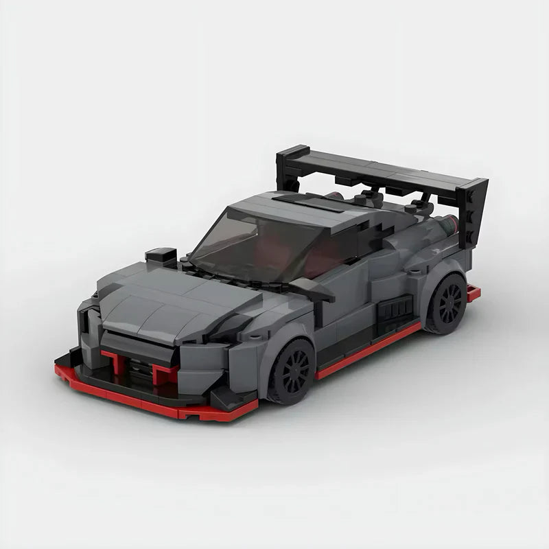 Nissan GT-R R35 Widebody brick model - front angle view - TheBrickTube
