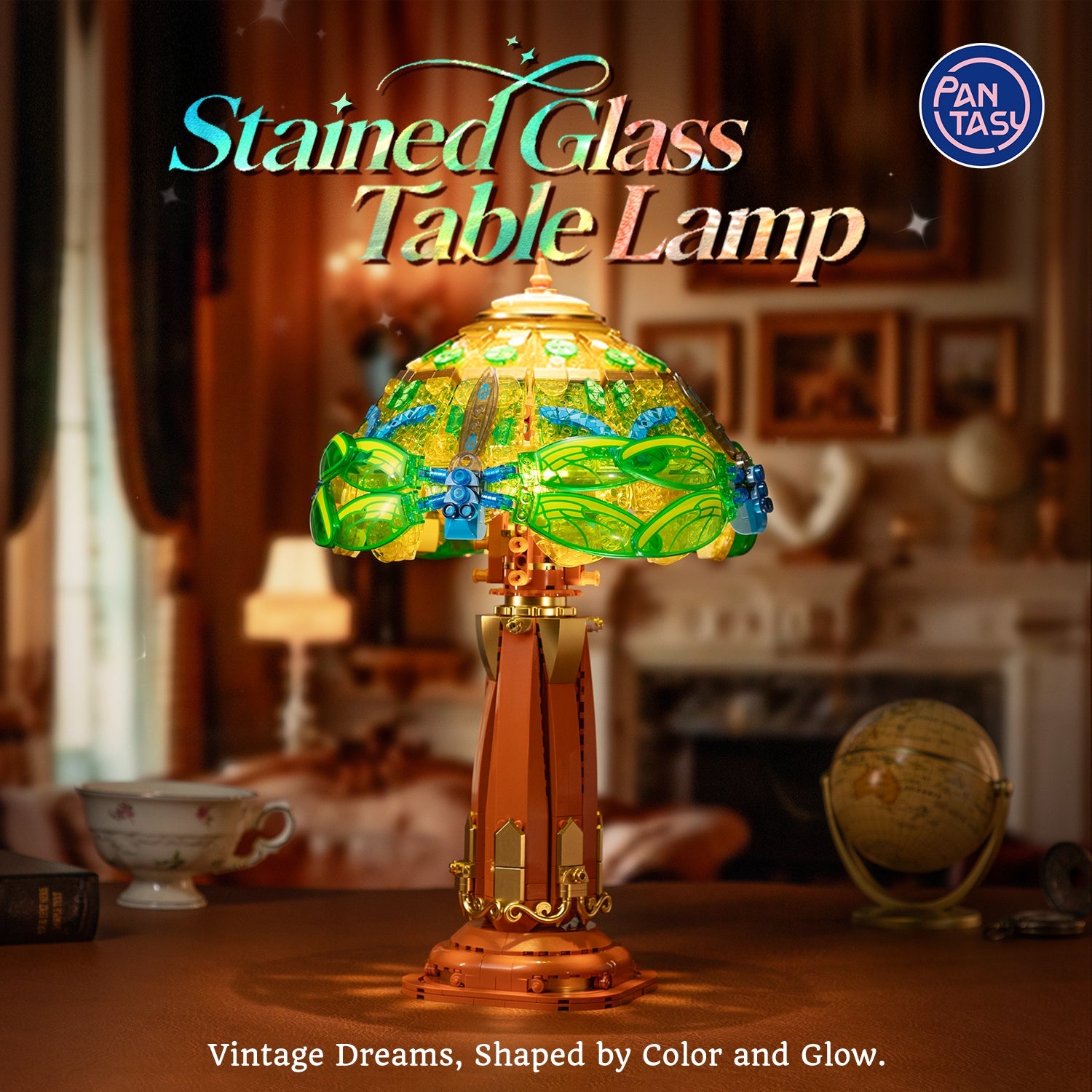 Pantasy Stained Glass Table Lamp 85042 - Image 2 of 8 | TheBrickTube