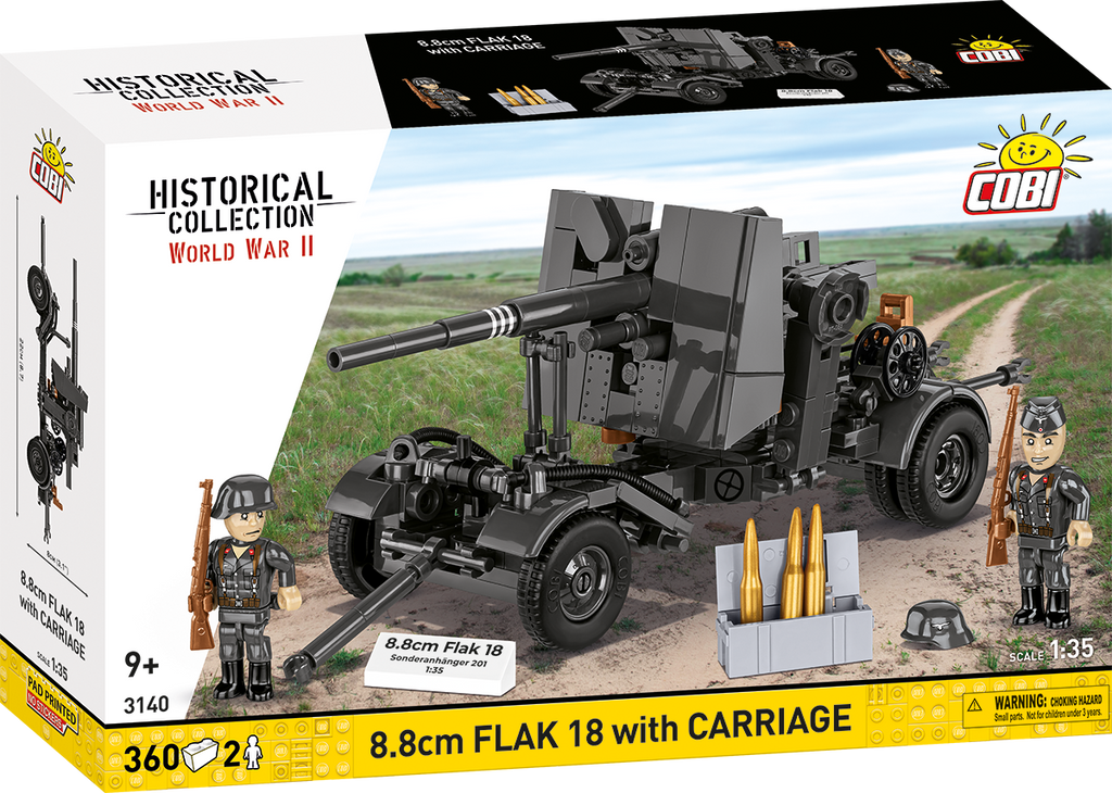 8.8cm FLAK 18 with Carriage Artillery Building Set - Main Image | TheBrickTube