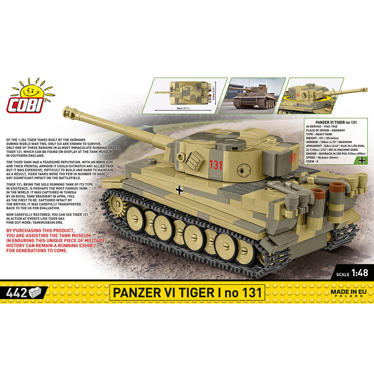 Panzer VI Tiger I no 131 Tank 1:48 Building Set - Image 4 of 6 | TheBrickTube