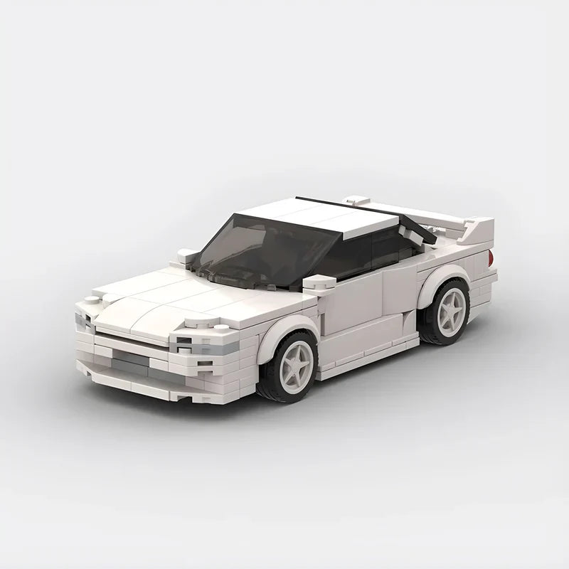 Nissan Skyline GTR R33 brick model - front angle view - TheBrickTube
