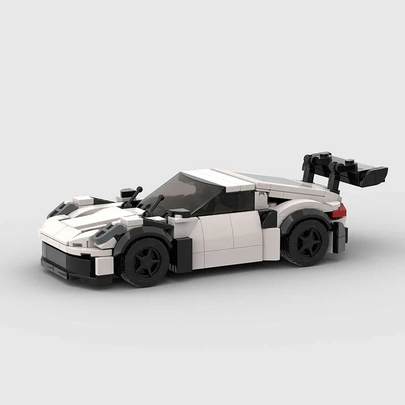 Porsche 911 GT3RS 992 brick model - front angle view - TheBrickTube