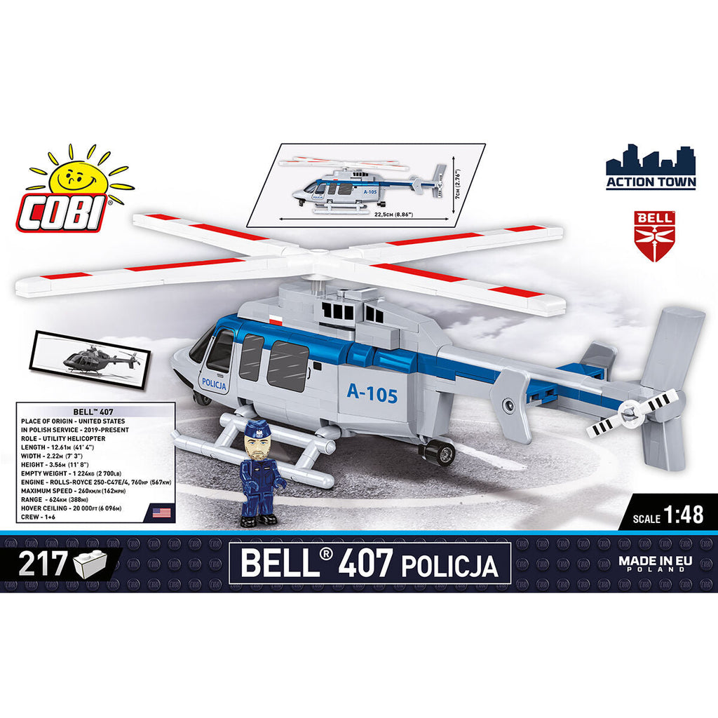 Bell 407 Policja Helicopter Building Set - Image 4 of 6 | TheBrickTube