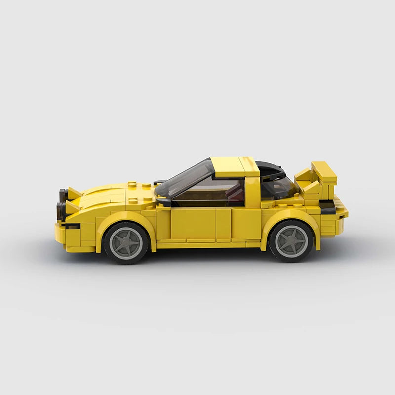 Mazda RX7 brick model - rear angle view - TheBrickTube