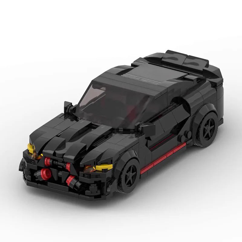 BMW M4 CSL|Black brick model - front angle view - TheBrickTube