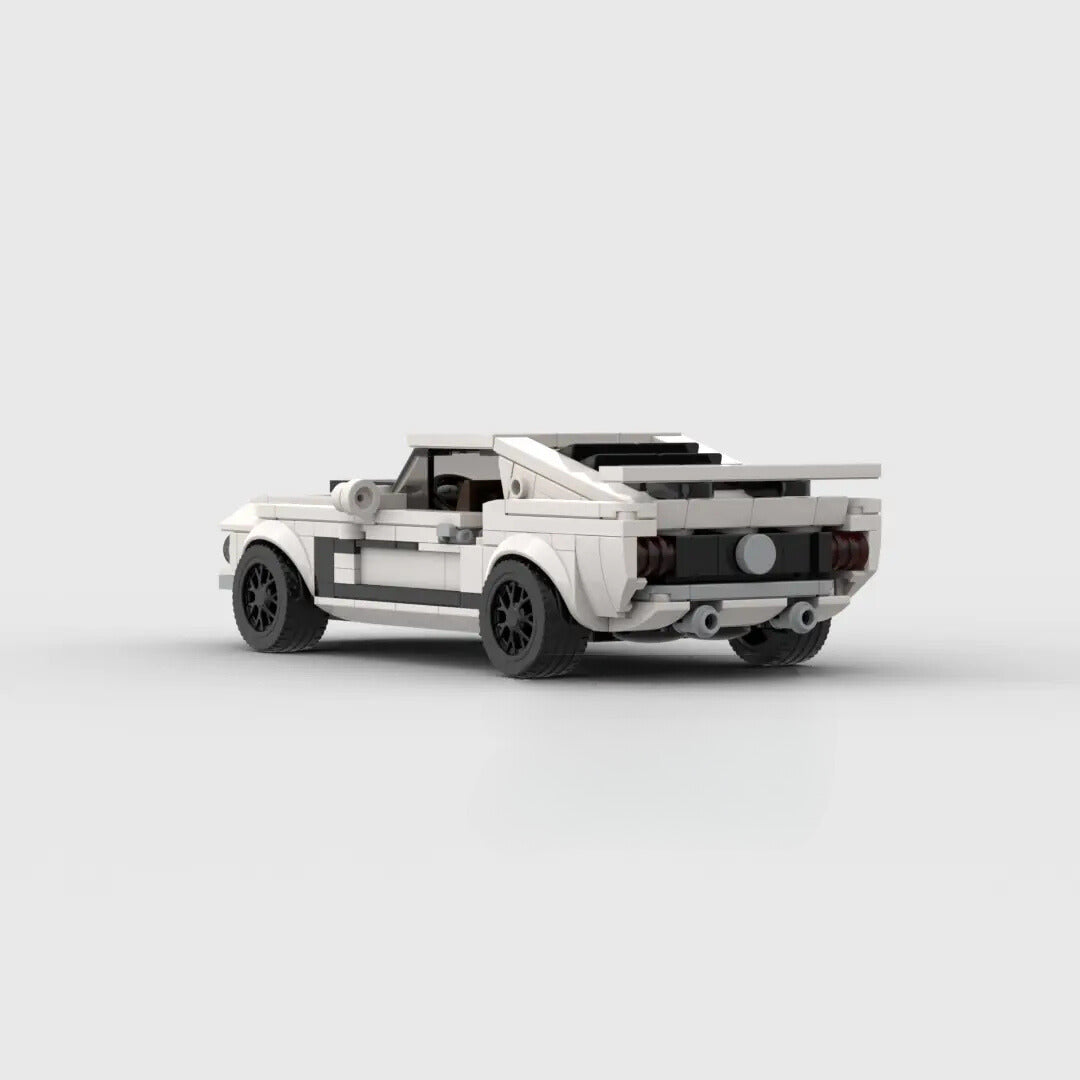 Ford Mustang Classic brick model - side profile view - TheBrickTube