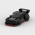 Porsche 911 964 RWB|Black brick model - front angle view - TheBrickTube
