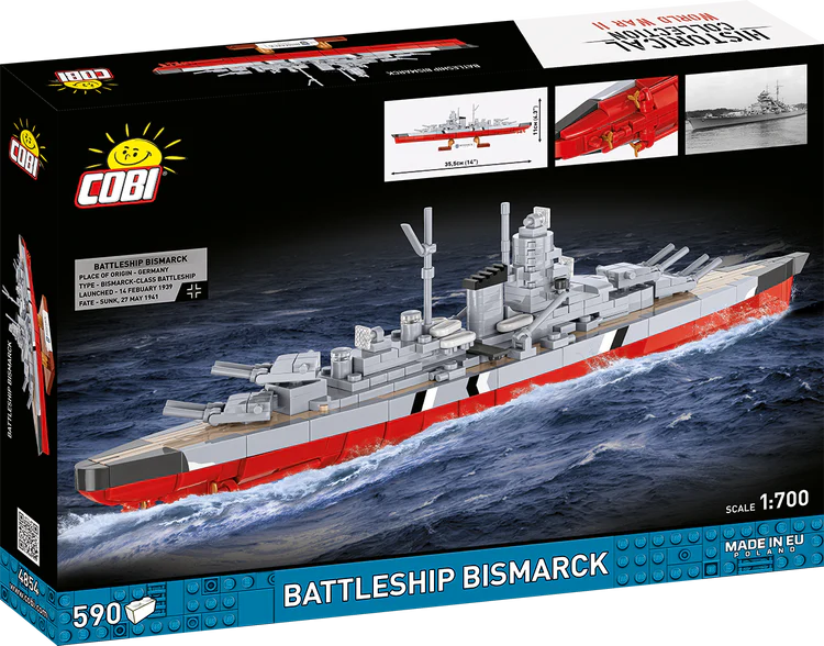 German Battleship Bismarck 1:700 Scale Building Set - Image 2 of 6 | TheBrickTube