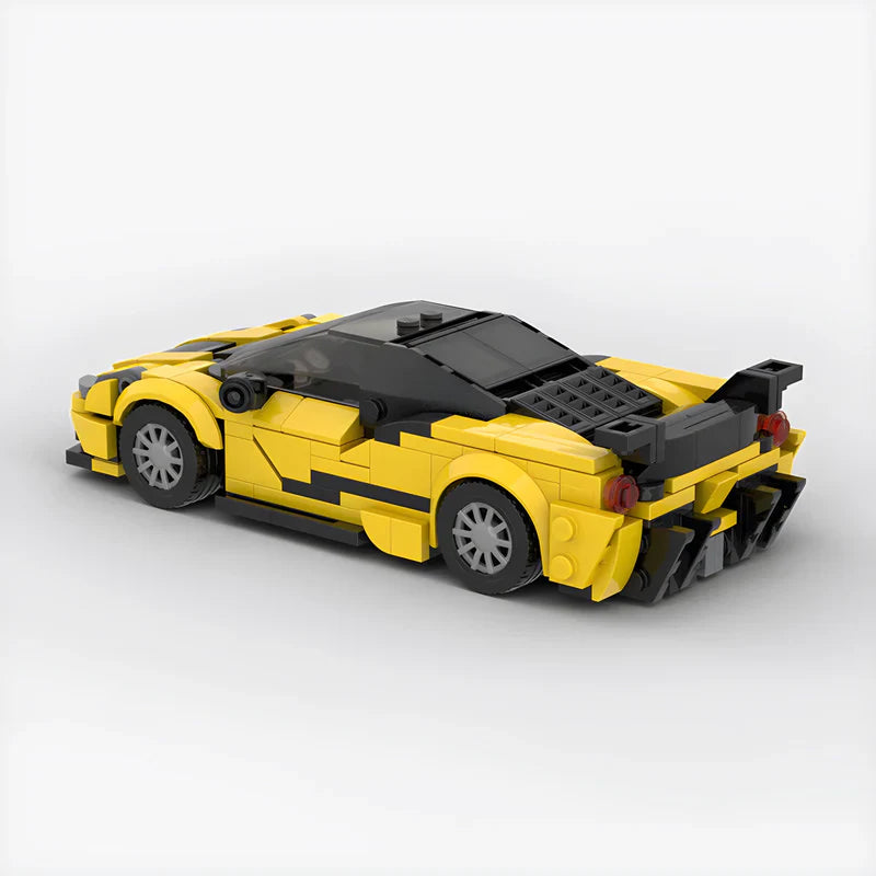 Ferrari 488 Mansory 4XX brick model - side profile view - TheBrickTube