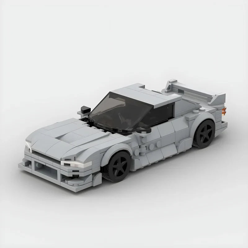 Nissan Silvia S14|White brick model - top-down view - TheBrickTube