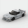 Nissan Silvia S14|Grey brick model - front angle view - TheBrickTube