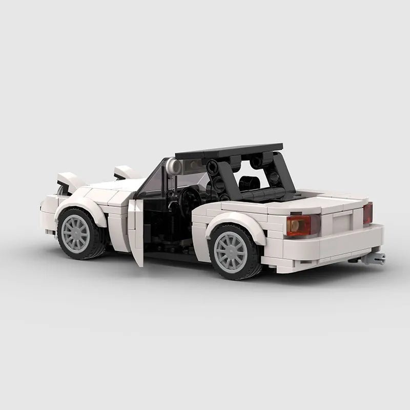 Mazda MX5 NA/Miata White brick model - complete build view - TheBrickTube