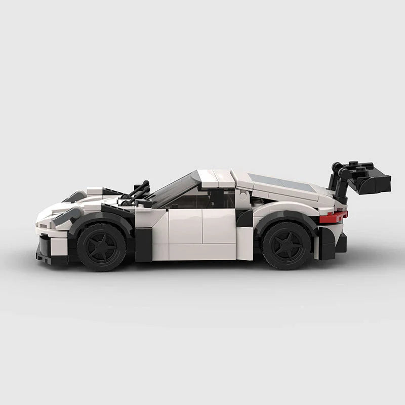 Porsche 911 GT3RS 992 brick model - rear angle view - TheBrickTube