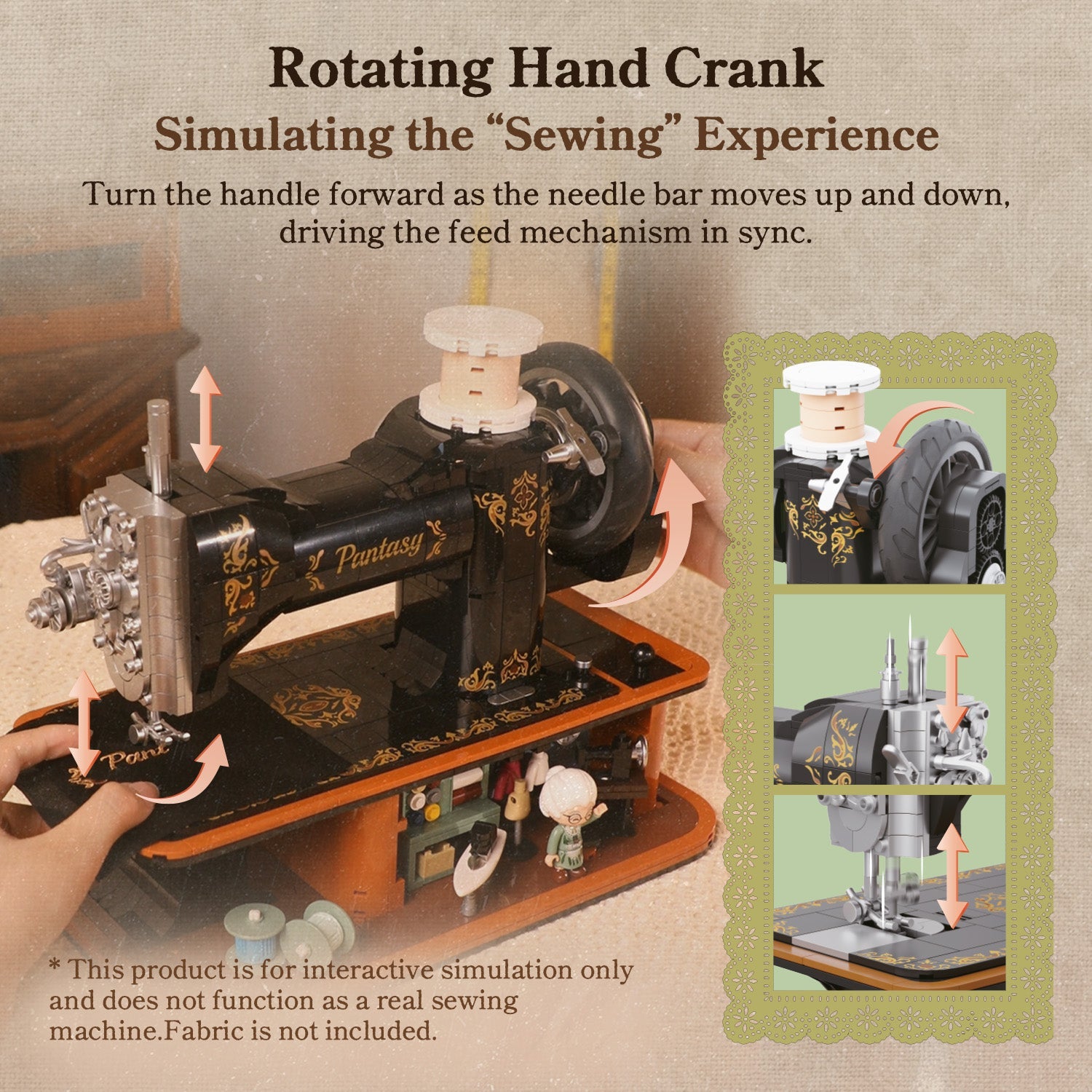Pantasy Hand Crank Sewing Machine 85028 - Image 4 of 9 | TheBrickTube