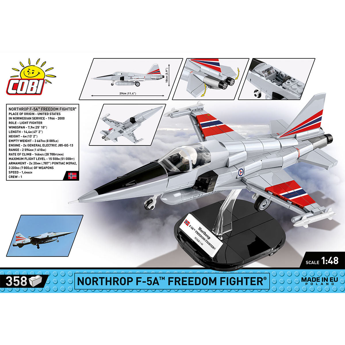 Northrop F-5A Freedom Fighter Jet Building Set - Image 4 of 6 | TheBrickTube