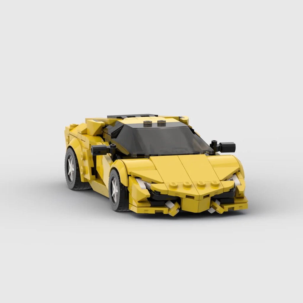 Lamborghini Aventador|Yellow brick model - side profile view - TheBrickTube